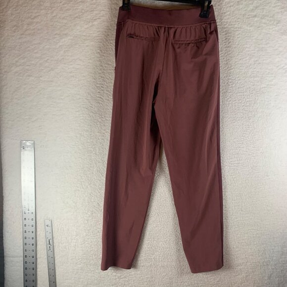 Athleta Womens Mineral Brown Elastic Waist High Rise Brooklyn Ankle Pants Size 0 - Picture 10 of 12